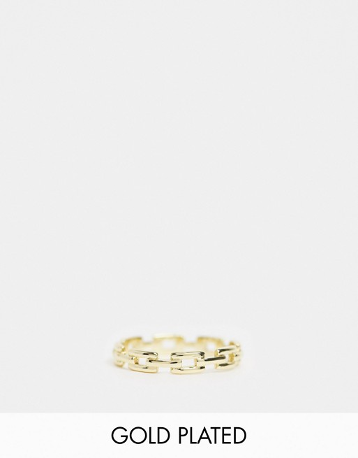 Shashi gold plated gold chain ring