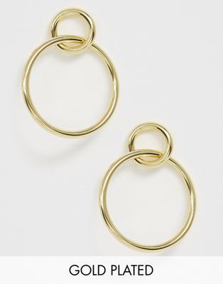 Shashi - Oorringen met twee ringen-Goud
