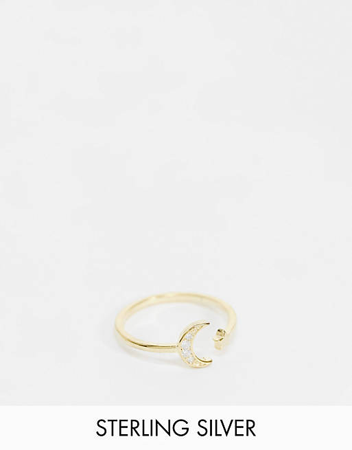 Shashi star and moon ring in gold vermeil plated ring in sterling silver