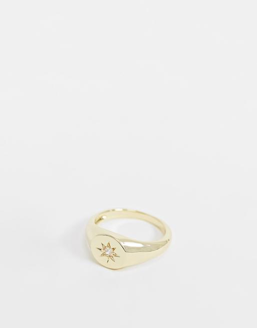 Shashi Starburst signet ring in gold