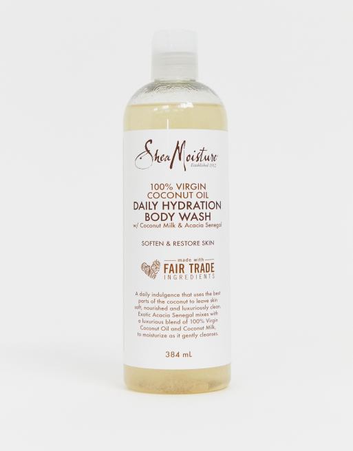 Shea Moisture – Feuchtigkeitsspendende Duschlotion mit 100% nativem Kokosöl für die tägliche Anwendung – 384 ml