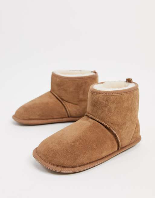 Sheepskin by Totes – Bruna innetofflor i boots-modell