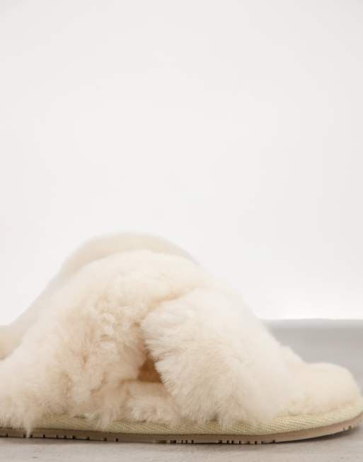 Sheepskin by Totes - Chaussons à brides croisées - Crème, 4 de 4