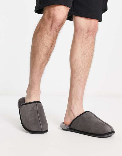 Sheepskin by Totes contrast mules in gray