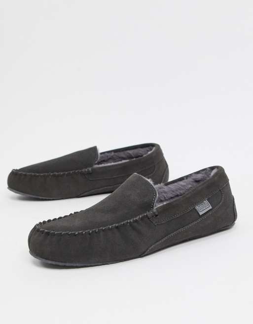 Sheepskin by Totes - Gråa innetofflor i mocka