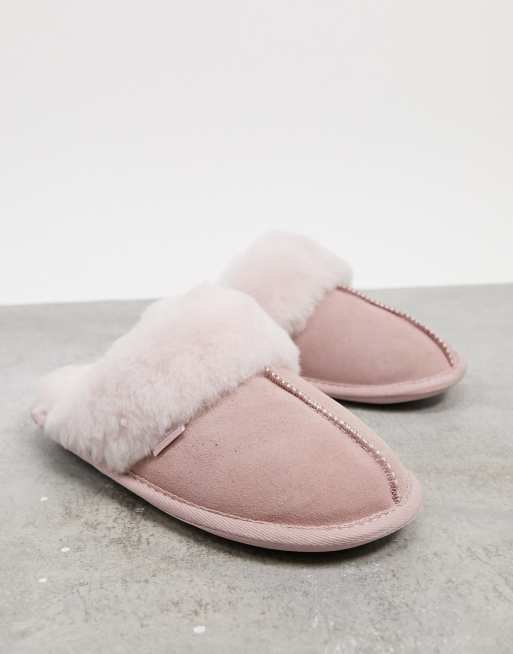 puls søskende klint Sheepskin by Totes mule slippers in rose pink | ASOS