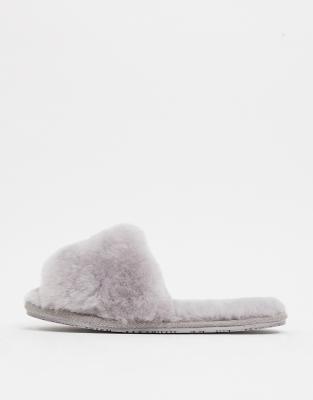 grey mule slippers