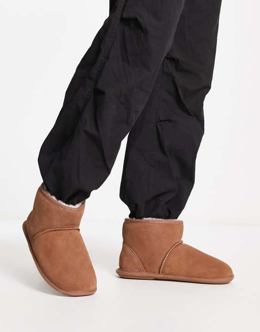 Sheepskin by Totes - Pantofole a stivaletto color castagna