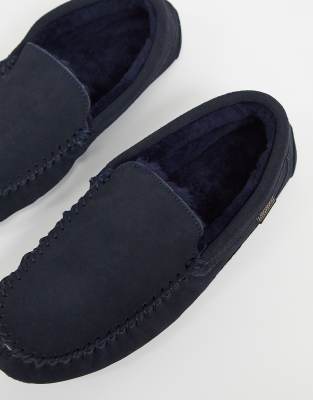 navy moccasin slippers