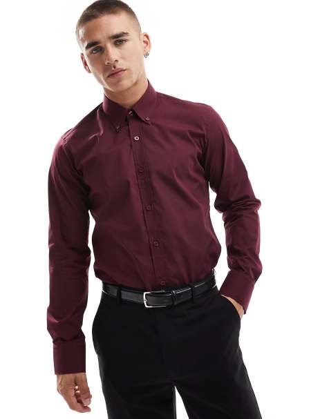Shelby and Sons - Chilwell - Bordeaux elegant skjorte - view 1