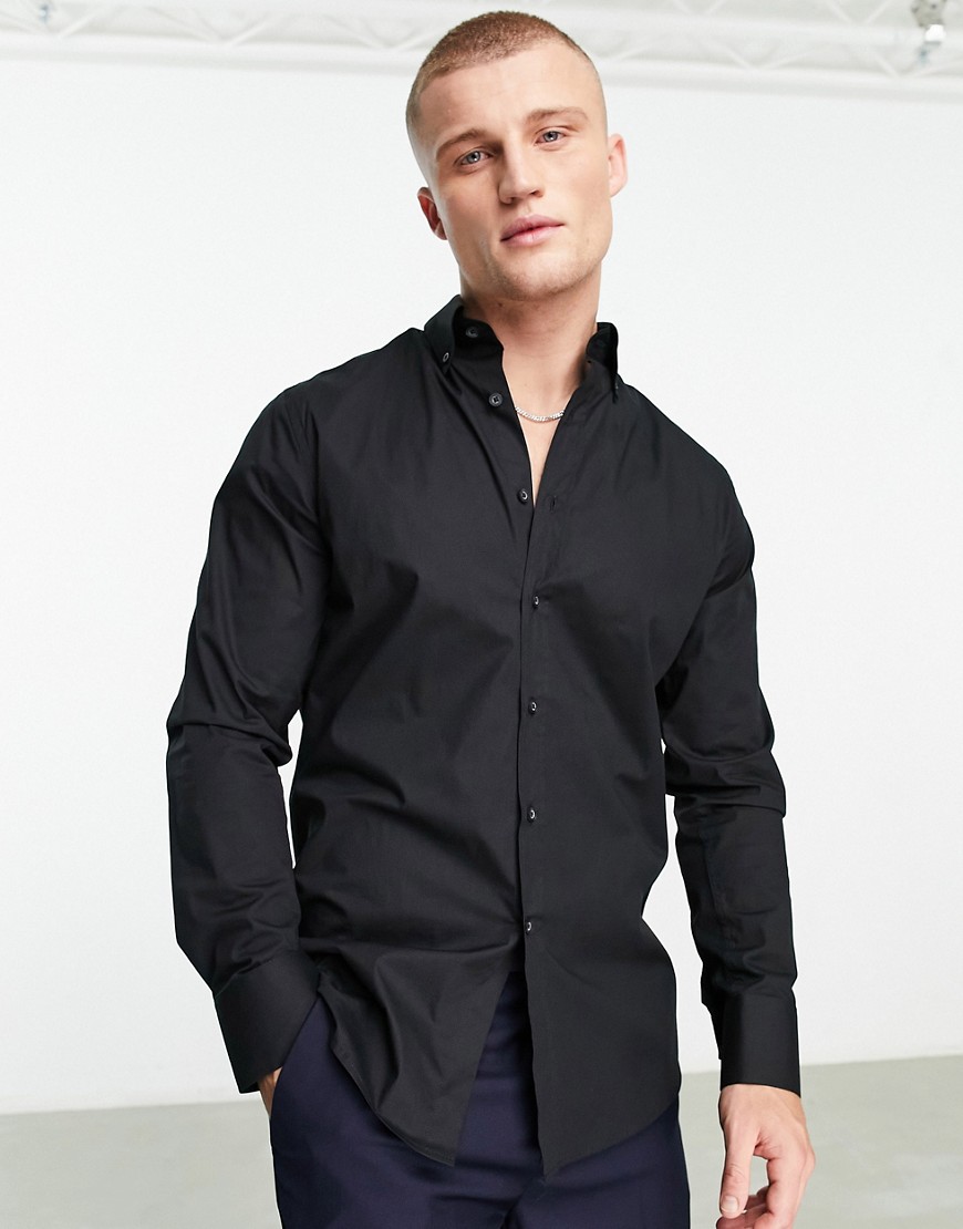 Shelby and Sons chilwell smart shirt in black