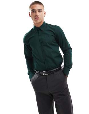 Shelby and Sons chilwell smart shirt in dark green φωτογραφία