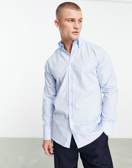 Shop Karl Lagerfeld Bi-color Long Sleeves Plain Party Style Shirt