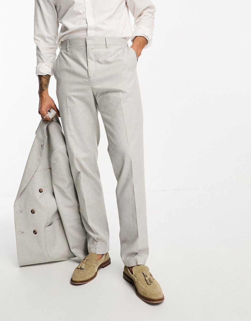 Shelby and Sons kenmal suit trousers in stone-Grey