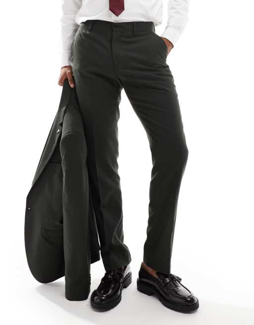 Shelby and Sons - Pantalon d'ensemble slim ajusté à fines rayures - Kaki, 2 de 5