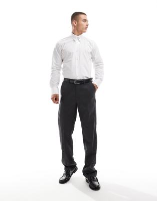 Shelby & Sons Shelby and Sons roslin smart shirt in white with collar bar detail