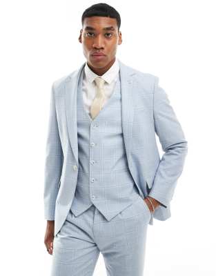 Shelby and Sons slim richmond suit jacket in light blue