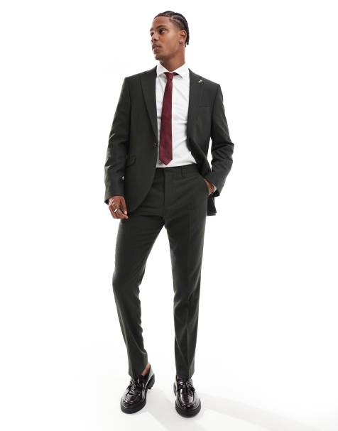 Shelby and Sons tailored slim trouser khaki pinstripe co-ord - view 1