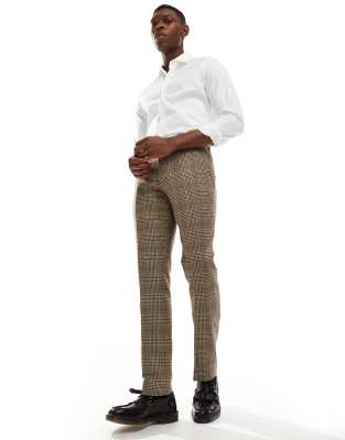 Shelby and Sons tweed slim pants in brown check - part of a set