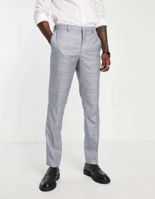 Shelby & Sons - Earlswood - Slim-fit geruite broek in grijs