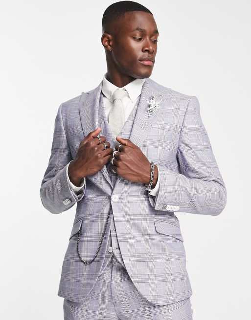 Light grey check online blazer