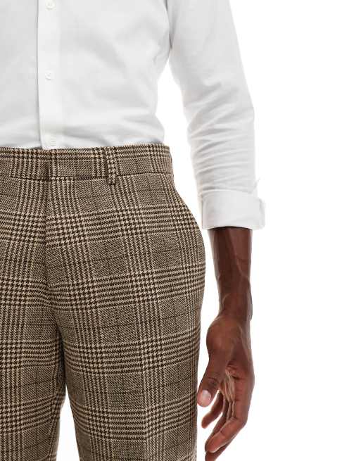 Shelby & Sons - Pantalon d'ensemble slim à carreaux en tweed - Marron, 2 de 5
