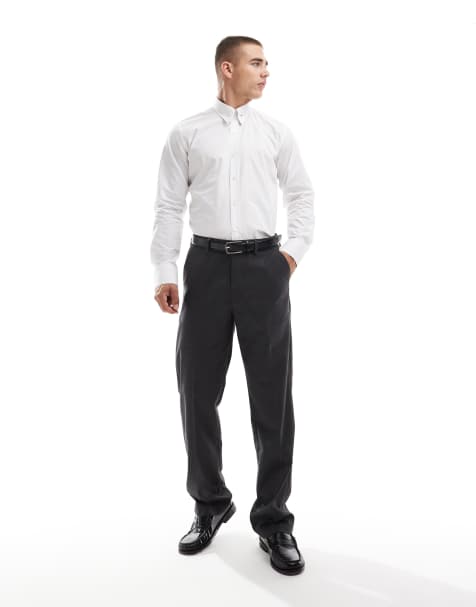 Shelby & Sons Roslin smart shirt in white with collar bar detail - view 1