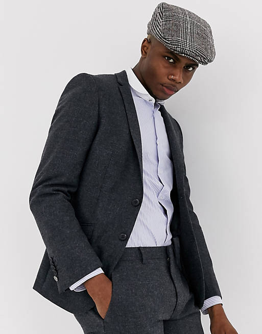 Shelby & Sons slim double breasted suit jacket in grey | ASOS