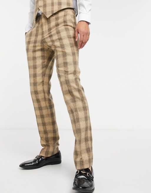 Men's tan plaid store pants