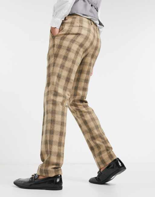 Tan on sale checkered trousers