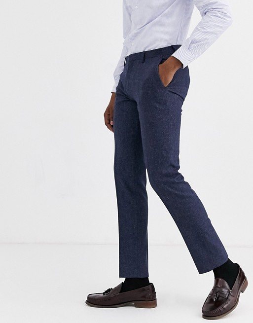 Shelby & Sons slim suit trouser in navy