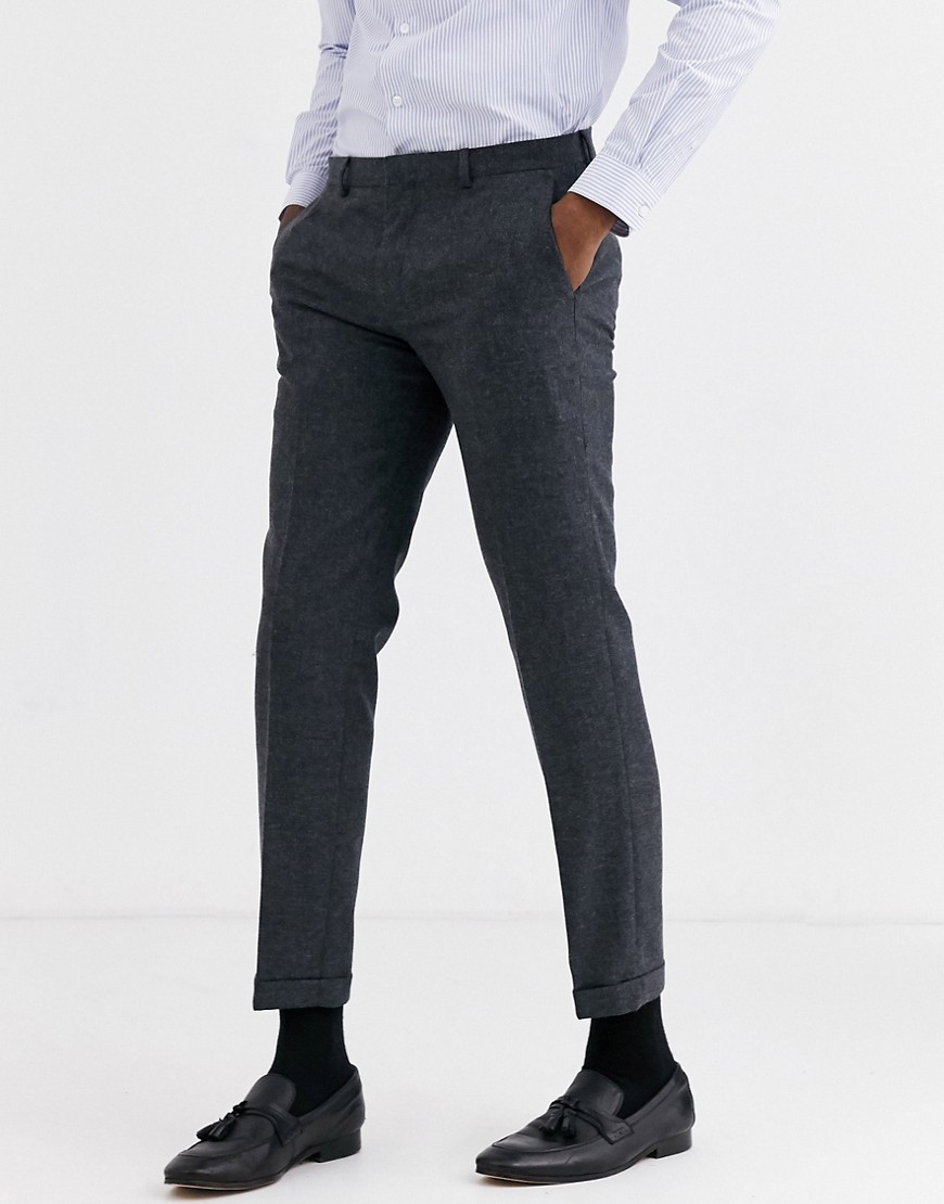 Shelby & Sons - Smalle pantalon met omgeslagen pijpen in grijs