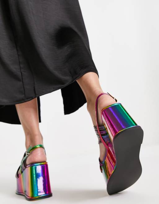 Rainbow hot sale metallic sandals