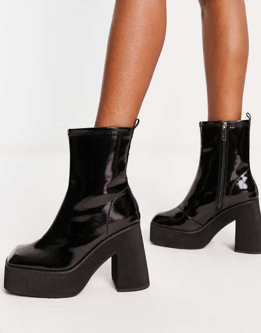 Shellys London Jupe heeled boot in black | ASOS