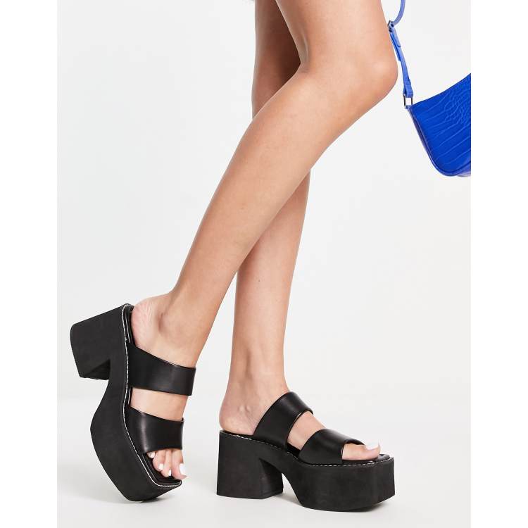 Shellys London Miranda platform mule sandals in black