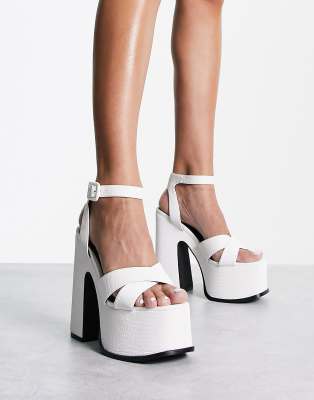 Natasha platform sandals in white