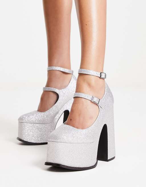 Sparkly best sale platform heels