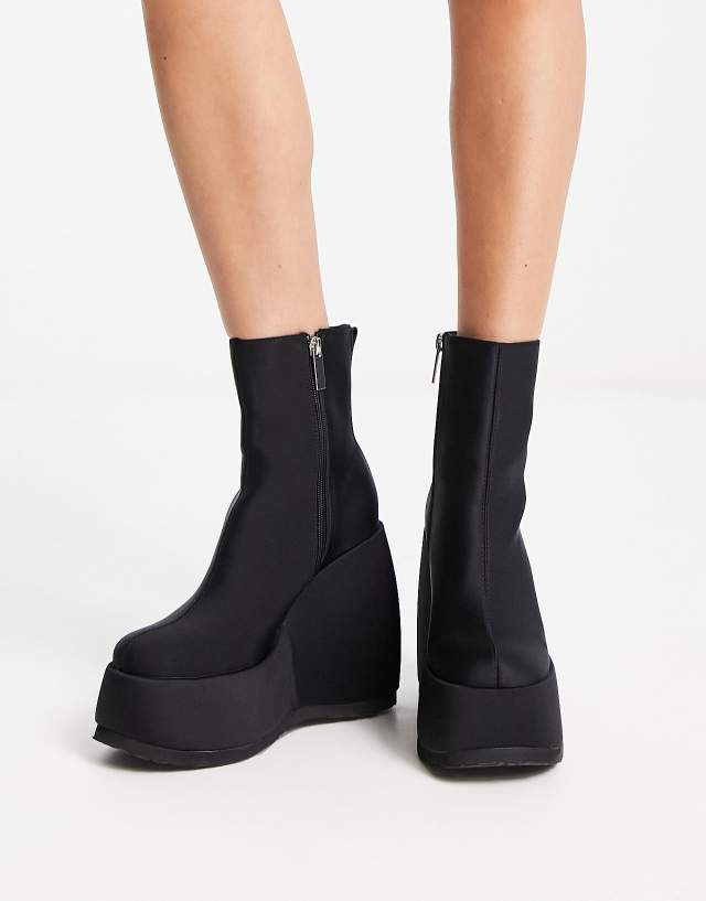 Shellys London Roxanne wedge boots in black