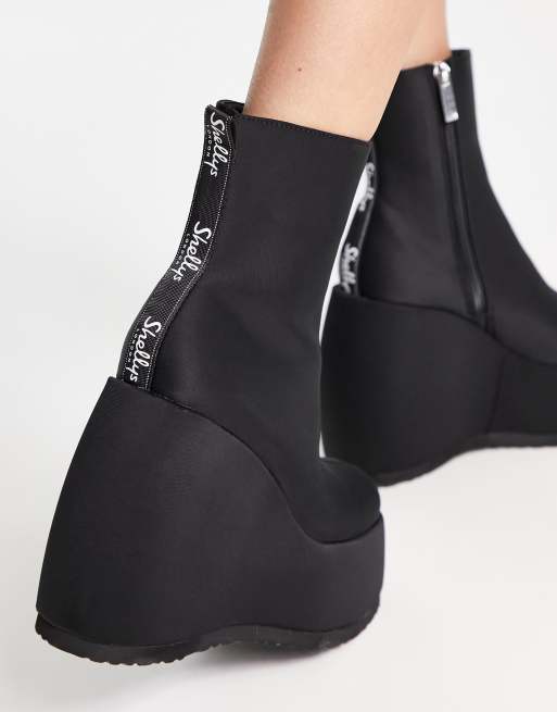 Shellys London Roxanne wedge boots in black