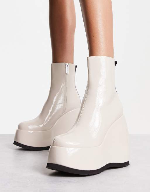 White wedge hot sale booties