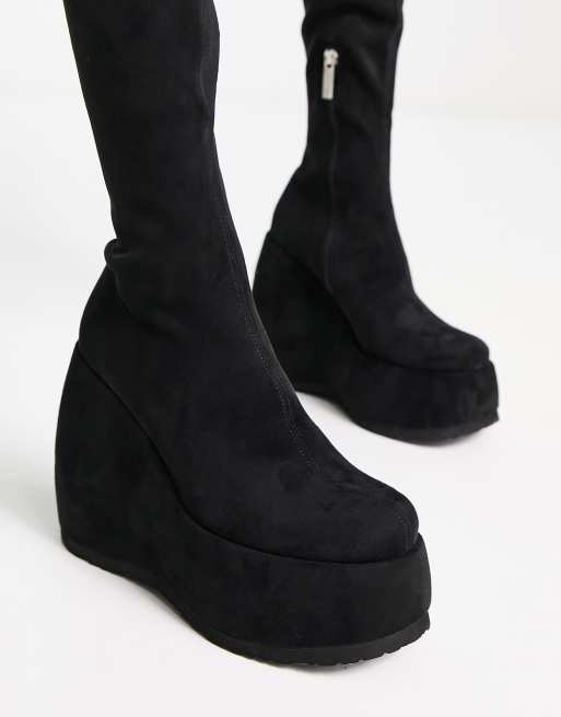 Stretch on sale wedge boots