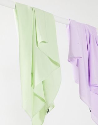 фото Шифоновый платок макси мятного цвета verona-зеленый