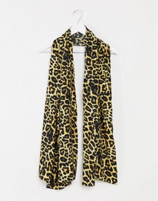фото Шифоновый платок с леопардовым принтом verona-коричневый