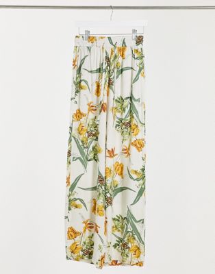 фото Широкие брюки с цветочным принтом от комплекта object jamy-многоцветный