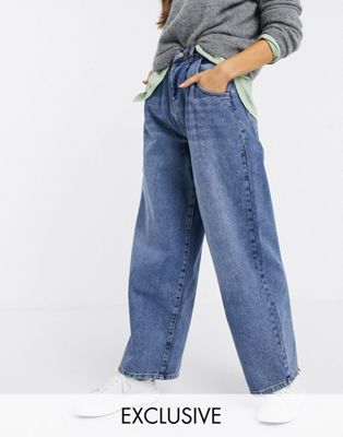 фото Широкие джинсы в винтажном стиле с завышенной талией reclaimed vintage inspired the '97-синий