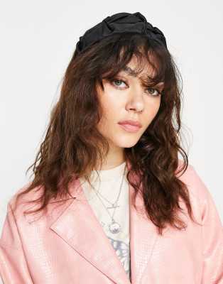 Аксессуары для волос Широкий черный ободок со сборками Topshop