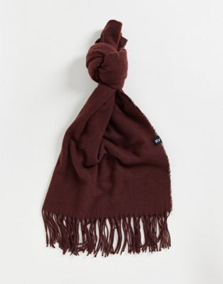 фото Широкий шарф шоколадного цвета в стиле унисекс reclaimed vintage-коричневый цвет