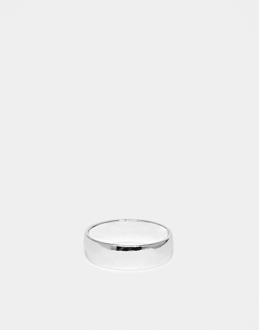 фото Широкое серебристое кольцо asos design-серебристый