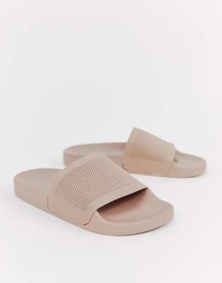 Шлепанцы с трикотажными ремешками ASOS DESIGN-Neutral