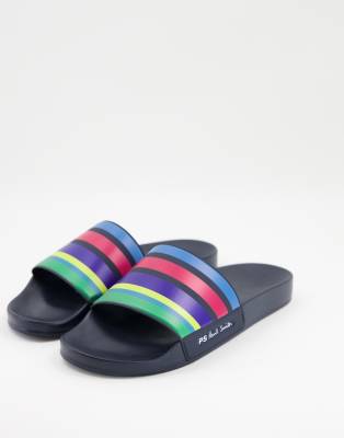 Туфли и спортивная обувь  Asos Шлепанцы в разноцветную полоску PS Paul Smith-Разноцветный